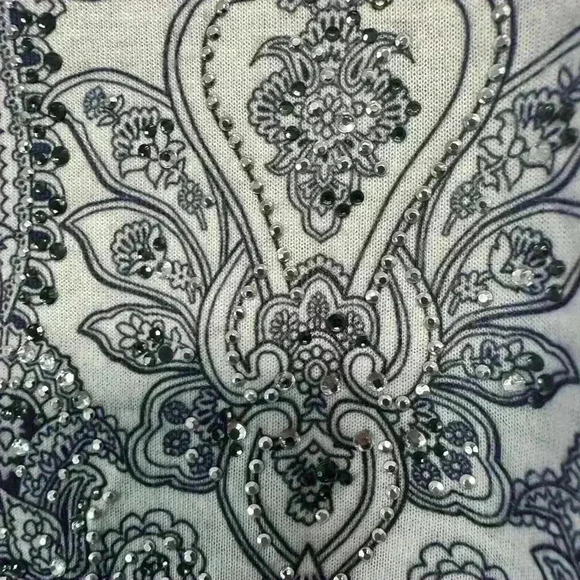 Paisley Print Women's Top in Blue and Green - Picture 3 of 4